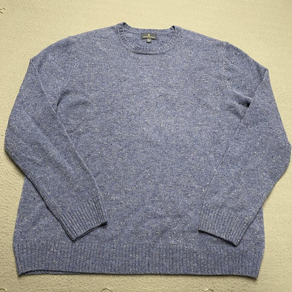 Brooks Brothers Sweater Mens XL Blue Crew Neck Merino Wool Tight-Knit‎ Pullover